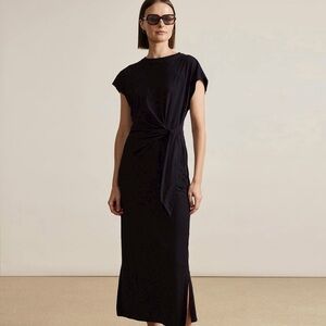 Apiece Apart Vanina Cinched Waist Dress Black